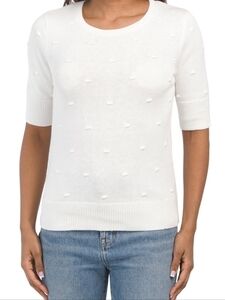 Nanette Lepore  Elbow Sleeve Sweater With Popcorn Knit